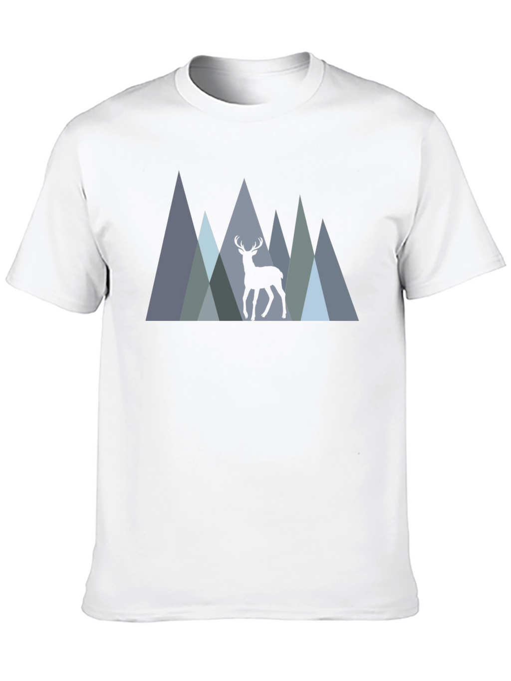 Mens Black T-Shirt Deer Mountain Graphic Tee
