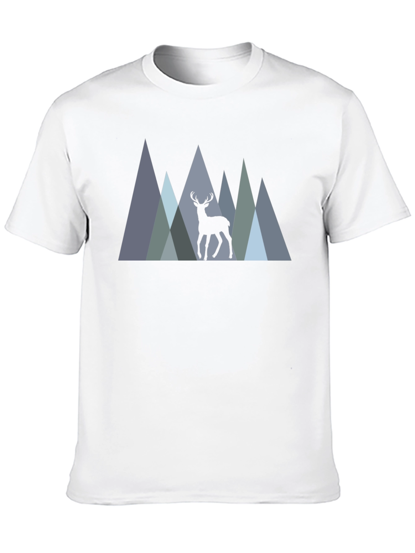 Mens Black T-Shirt Deer Mountain Graphic Tee