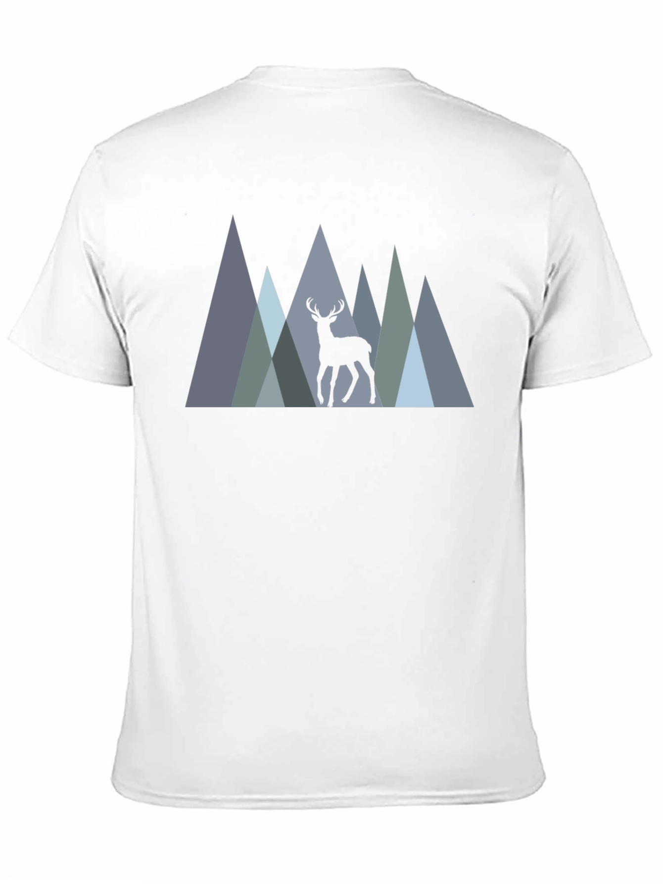 Mens Black T-Shirt Deer Mountain Graphic Tee