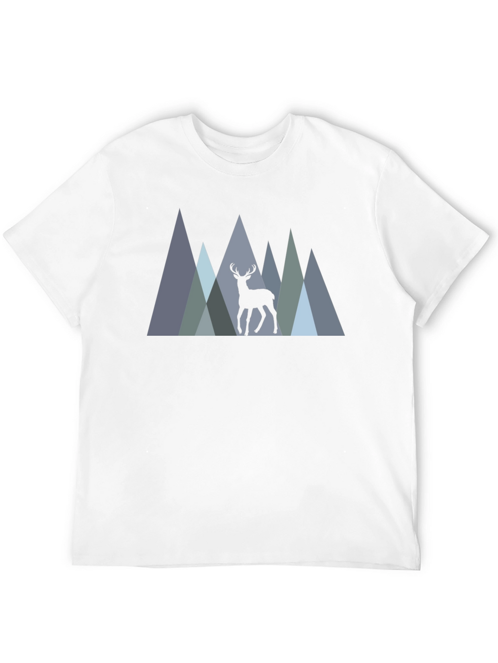 Mens Black T-Shirt Deer Mountain Graphic Tee