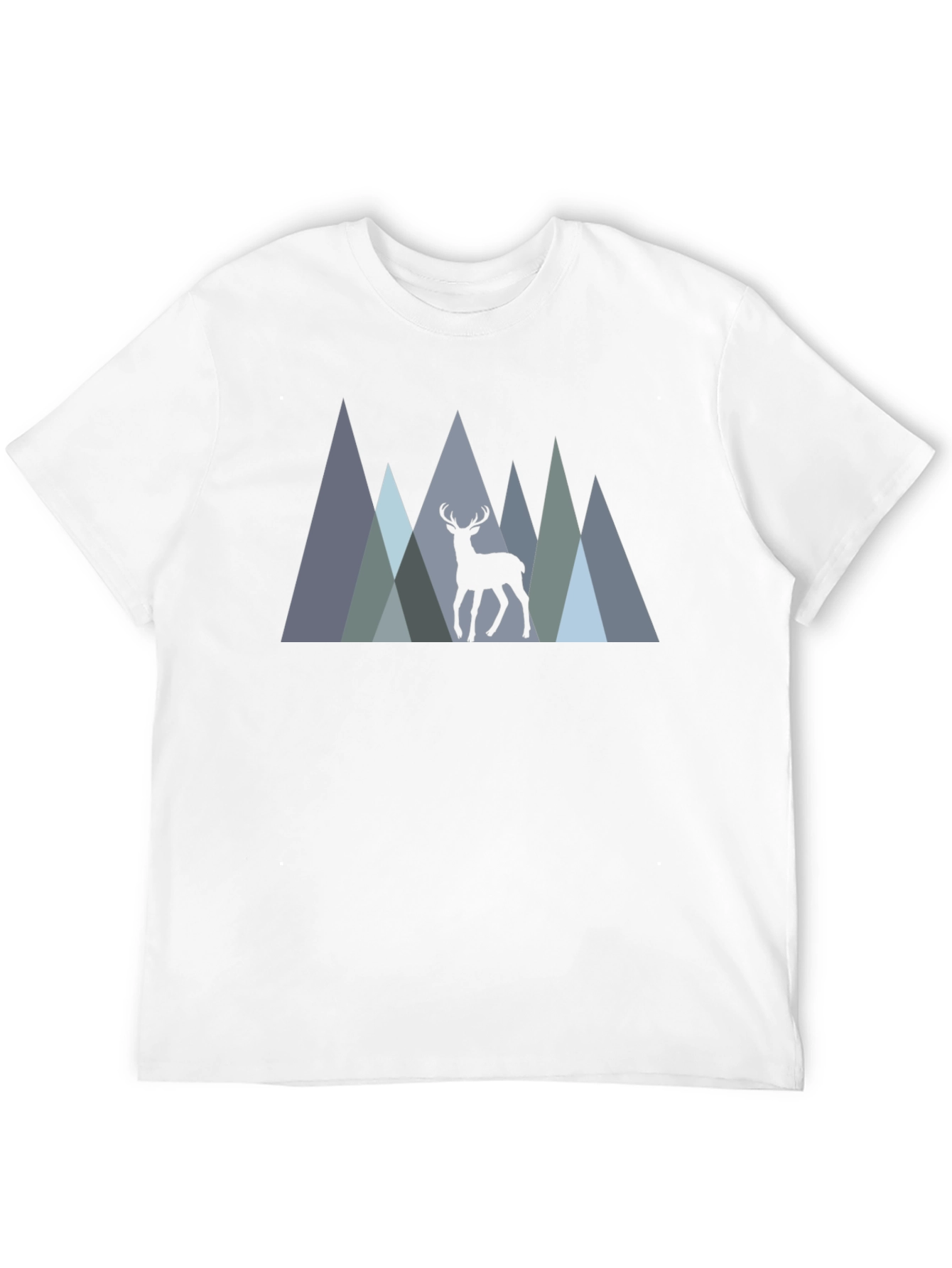 Mens Black T-Shirt Deer Mountain Graphic Tee