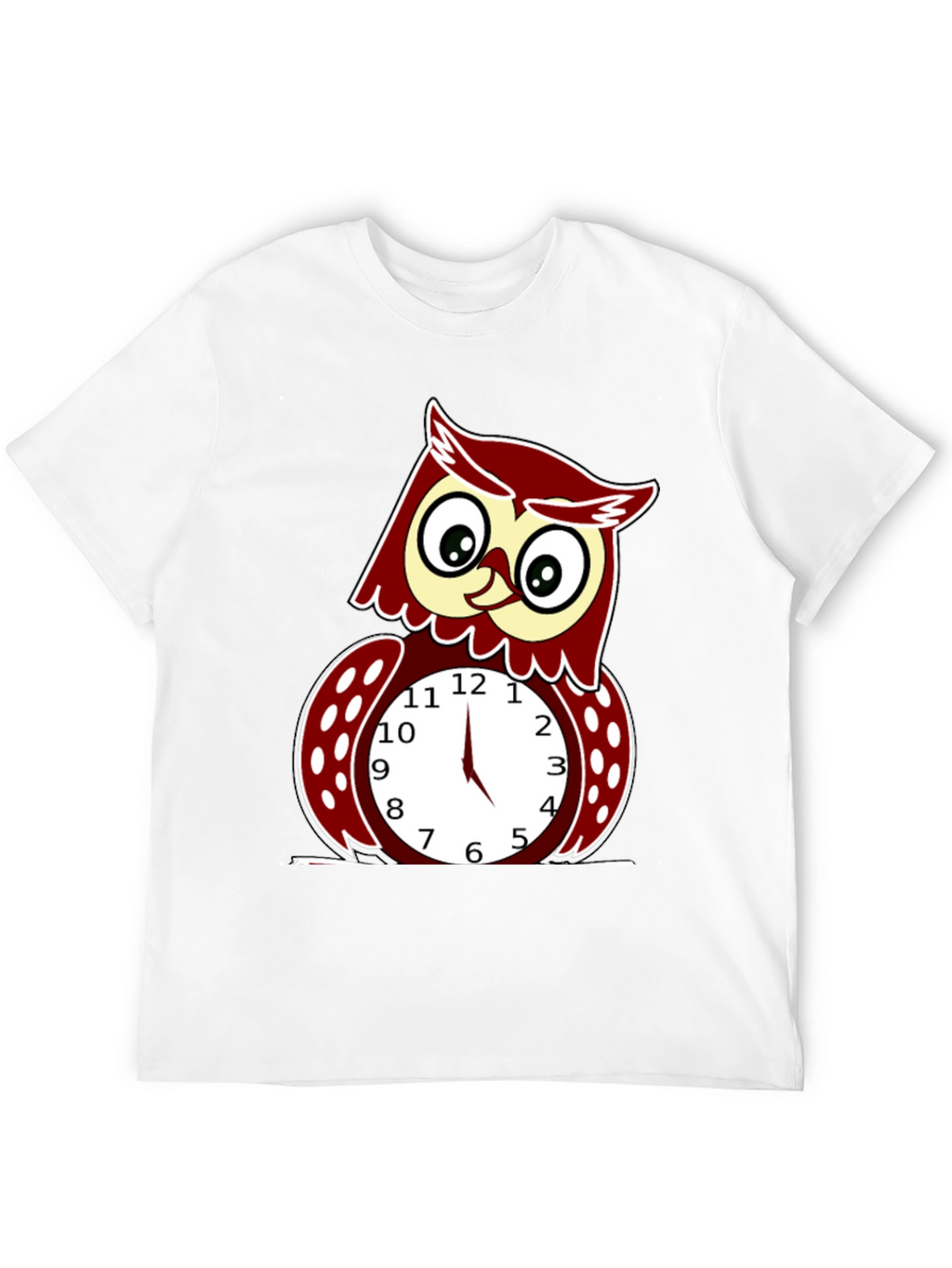 Funny Owl Clock Graphic T-Shirt - Mens