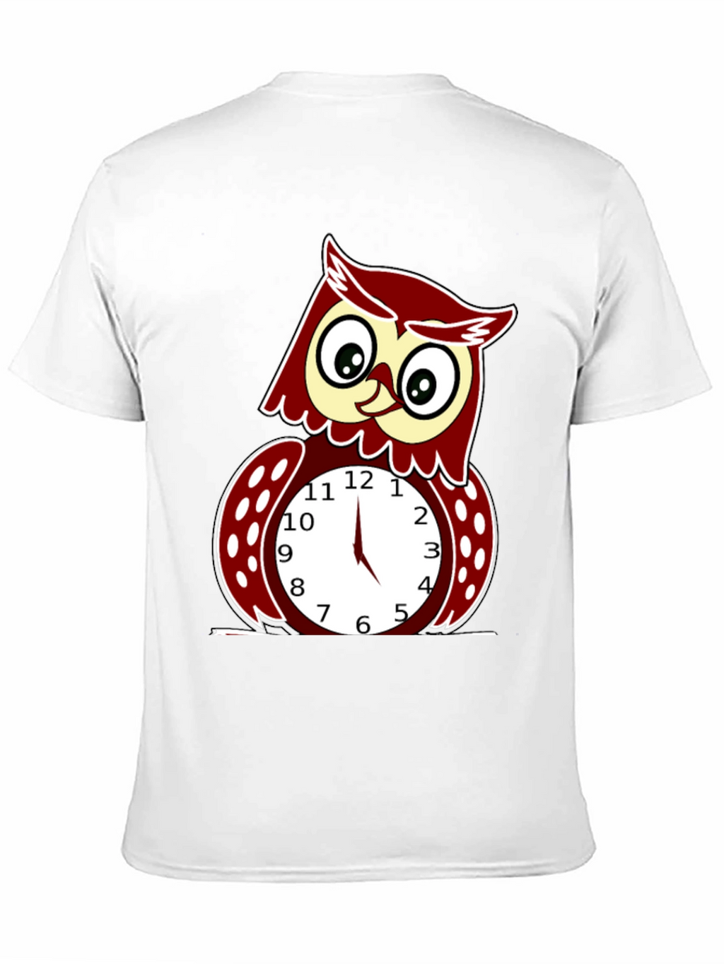 Funny Owl Clock Graphic T-Shirt - Mens