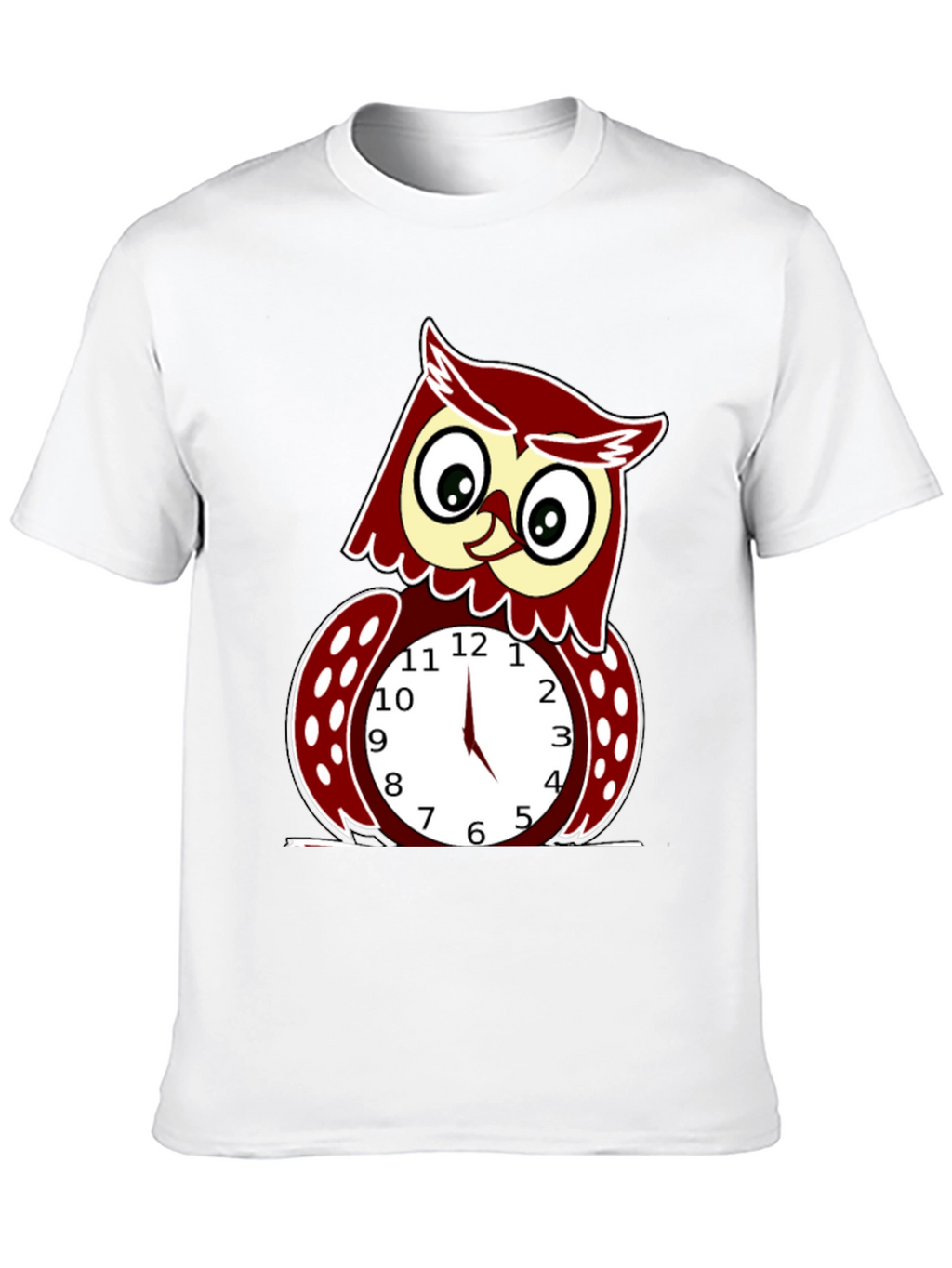 Funny Owl Clock Graphic T-Shirt - Mens