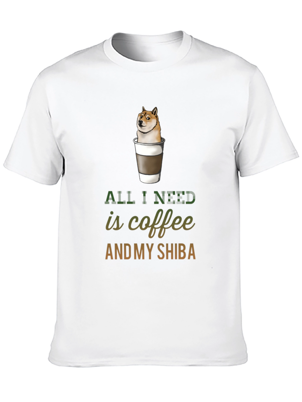 Coffee & Shiba T-Shirt - Dog Lover Tee