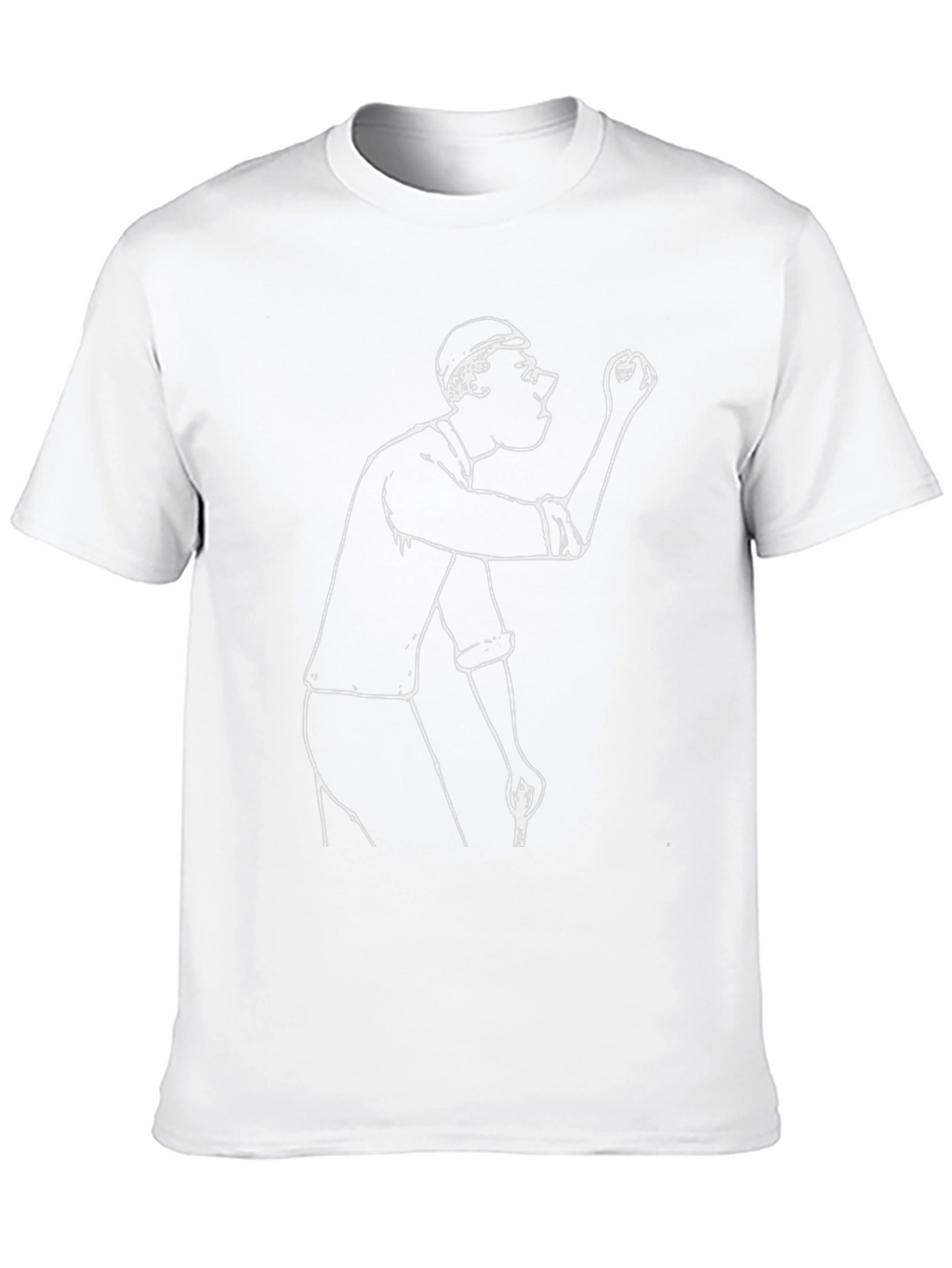 Funny Graphic Tee - Cartoon Man Sketch Black T-Shirt