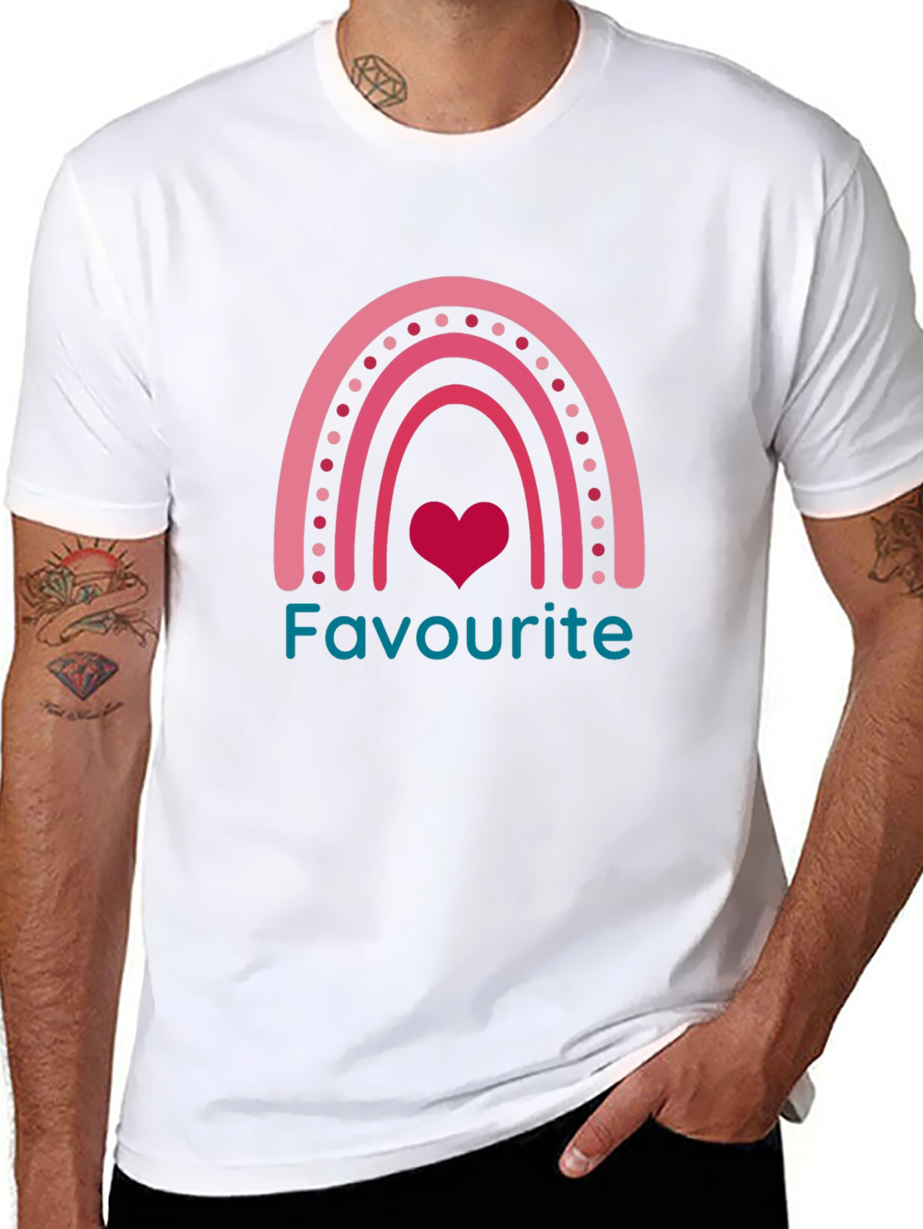 Favourite Rainbow Heart T-Shirt - Stylish and Comfortable