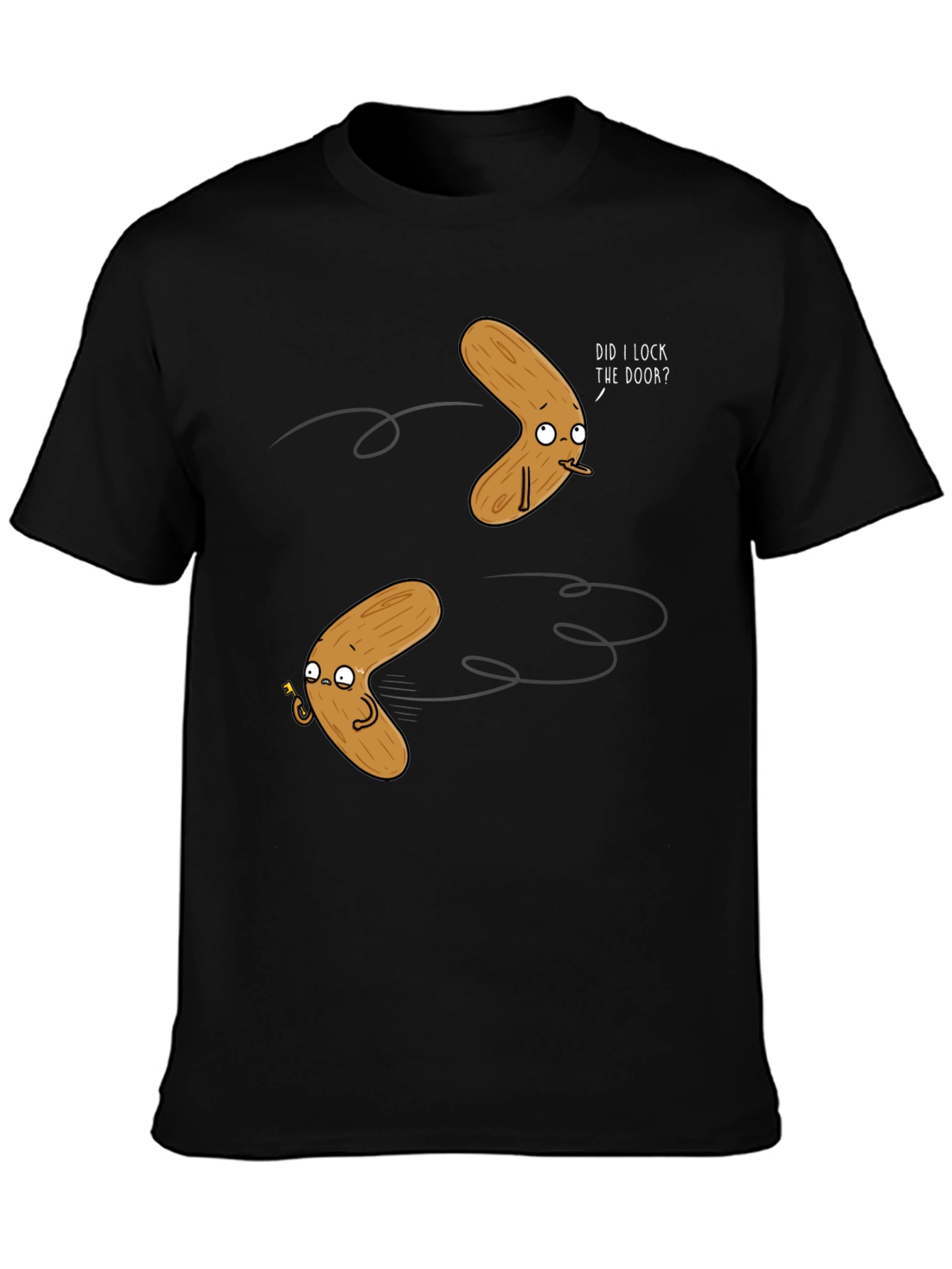 Humorous Boomerang Graphic T-Shirt - Black