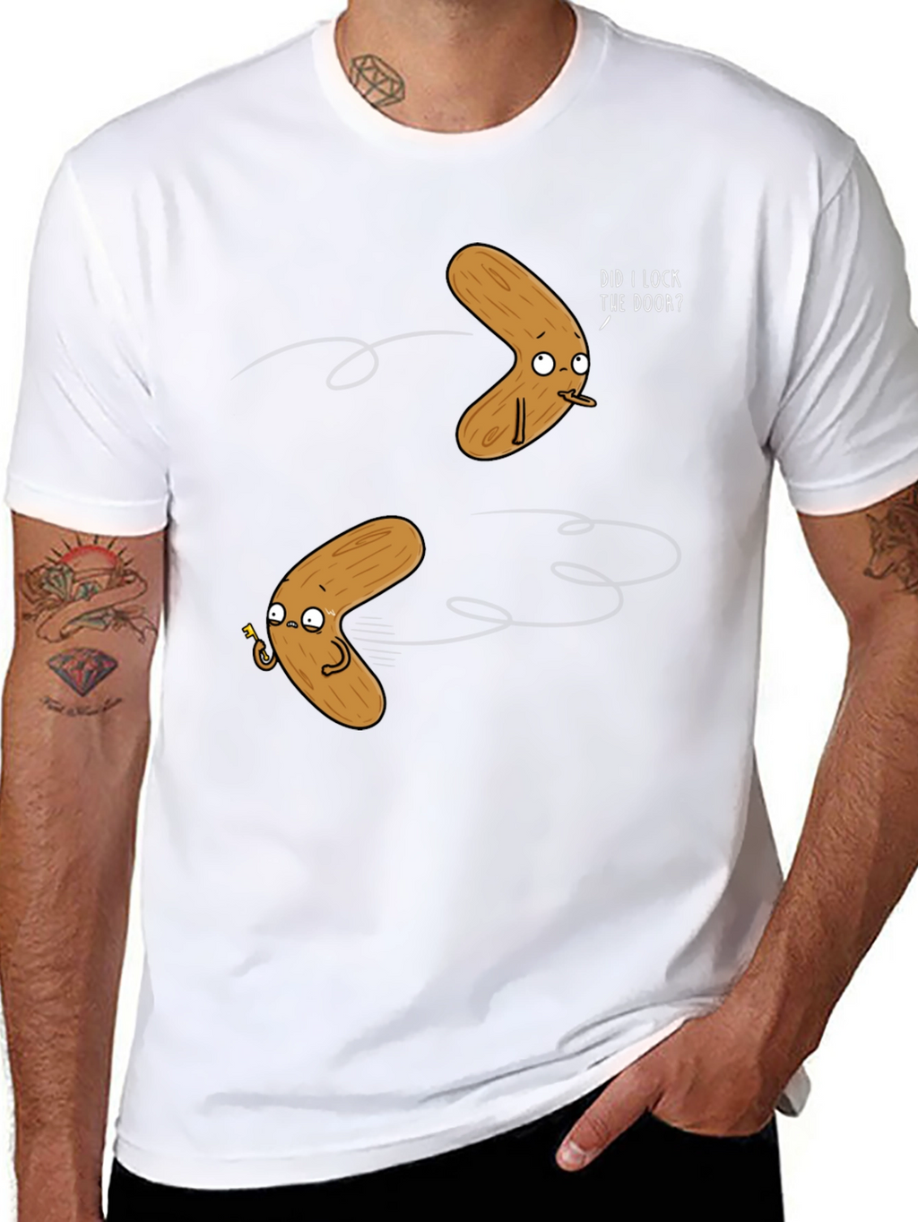 Humorous Boomerang Graphic T-Shirt - Black