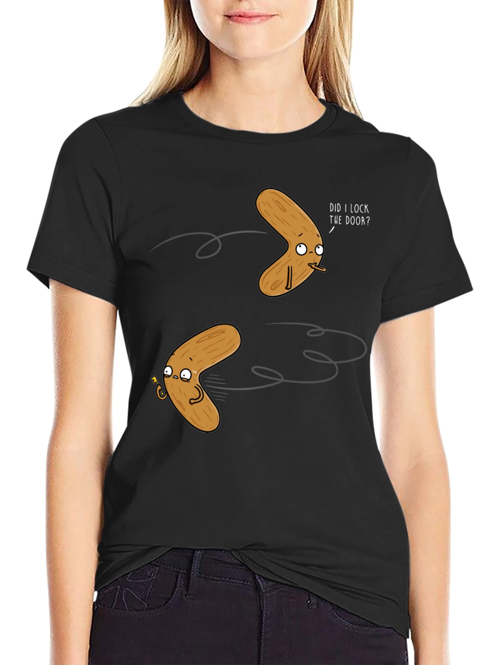 Humorous Boomerang Graphic T-Shirt - Black