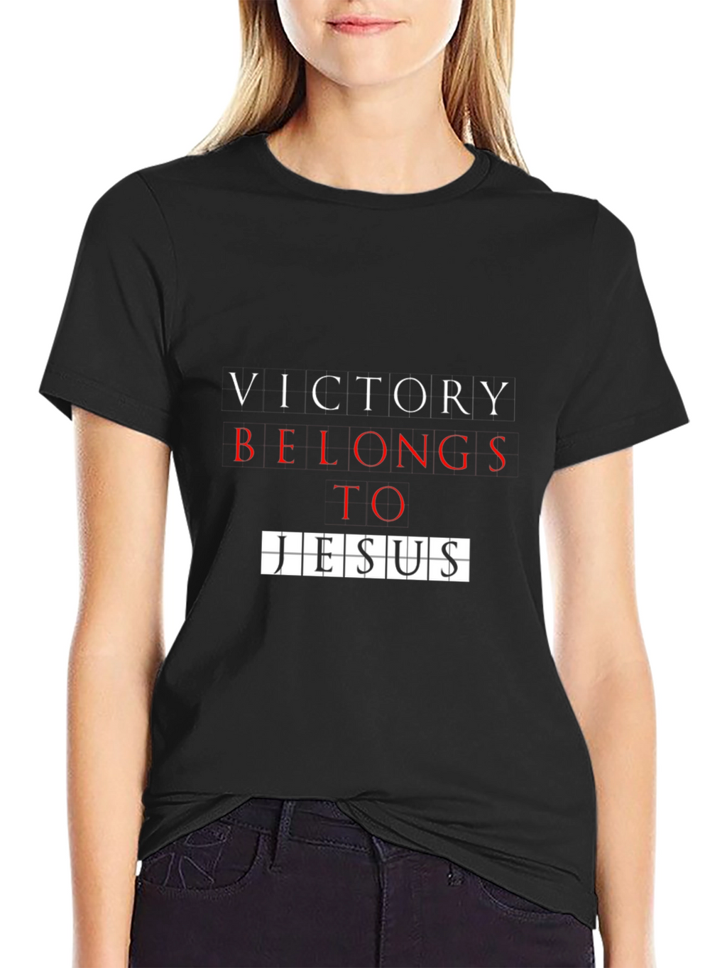 Victory Belongs to Jesus Black Graphic Tee