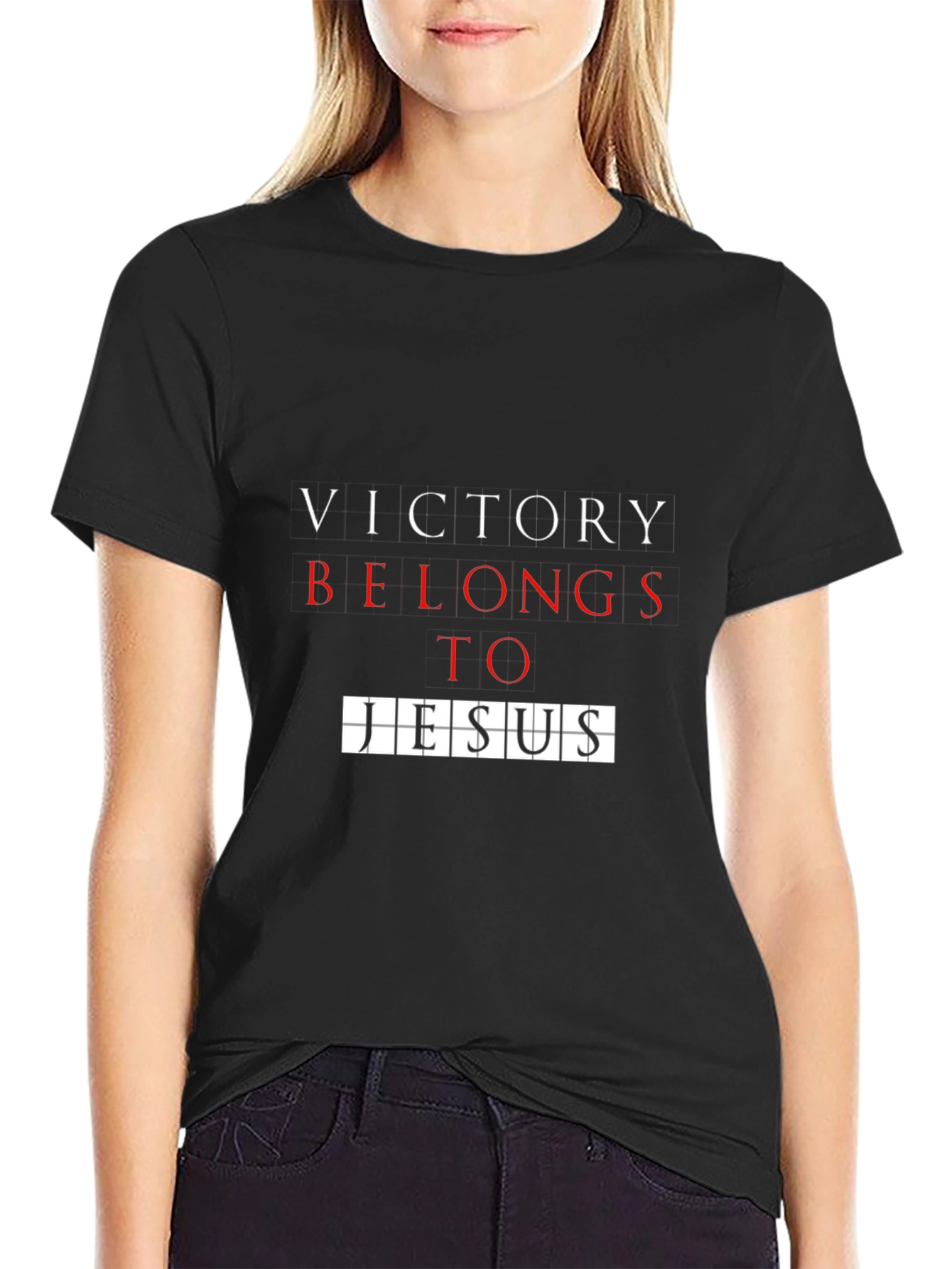 Victory Belongs to Jesus Black Graphic Tee