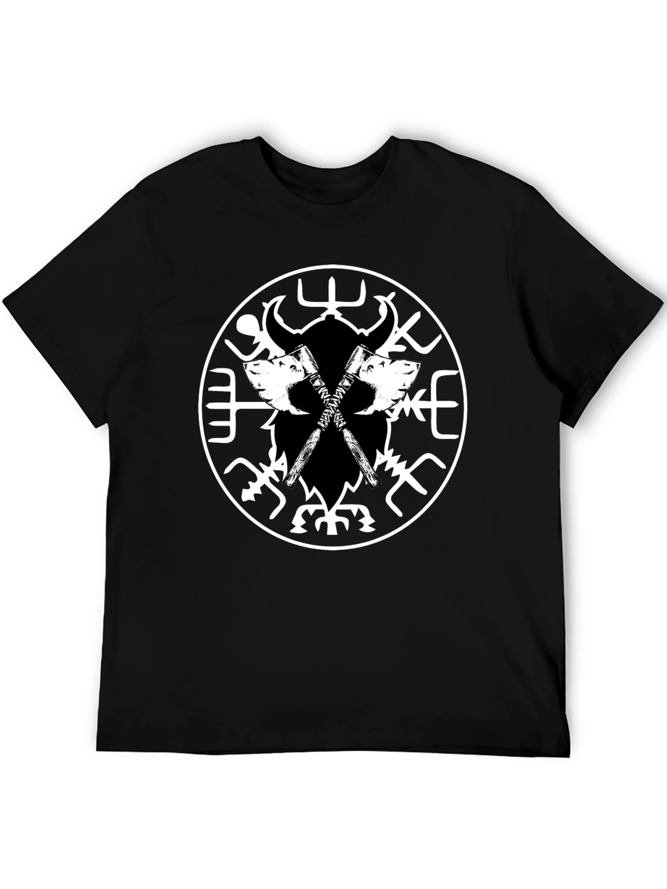 Viking Axe Black T-Shirt - Nordic Warrior Design