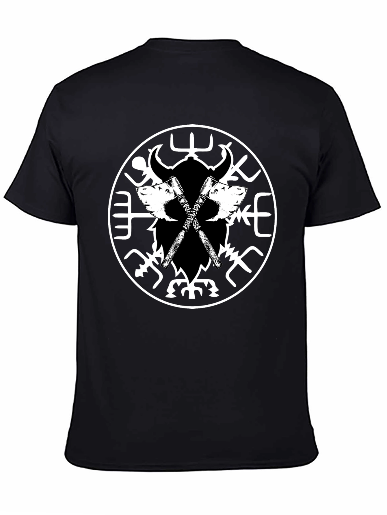 Viking Axe Black T-Shirt - Nordic Warrior Design