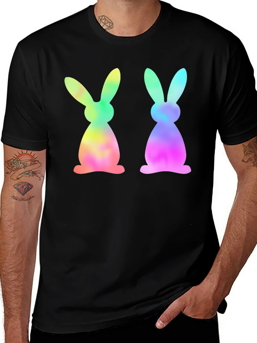 Tie Dye Easter Bunny Graphic Tee
