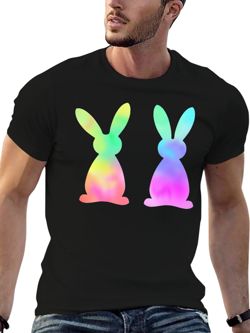 Tie Dye Easter Bunny Graphic Tee