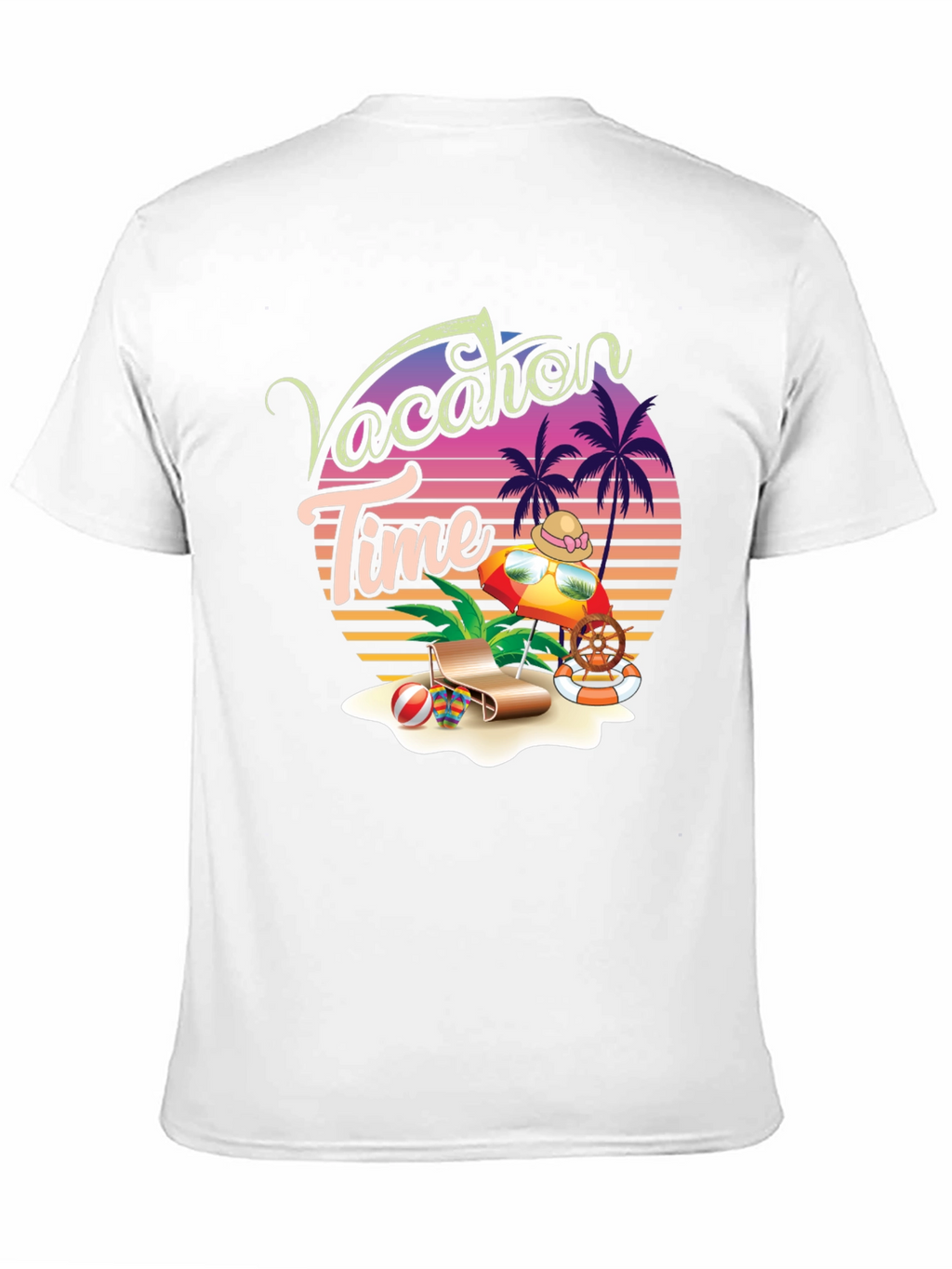 Vacation Time Graphic Tee - Tropical Summer Holiday Shirt