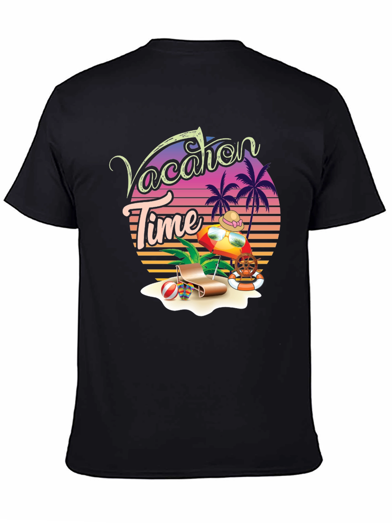 Vacation Time Graphic Tee - Tropical Summer Holiday Shirt