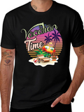 Vacation Time Graphic Tee - Tropical Summer Holiday Shirt