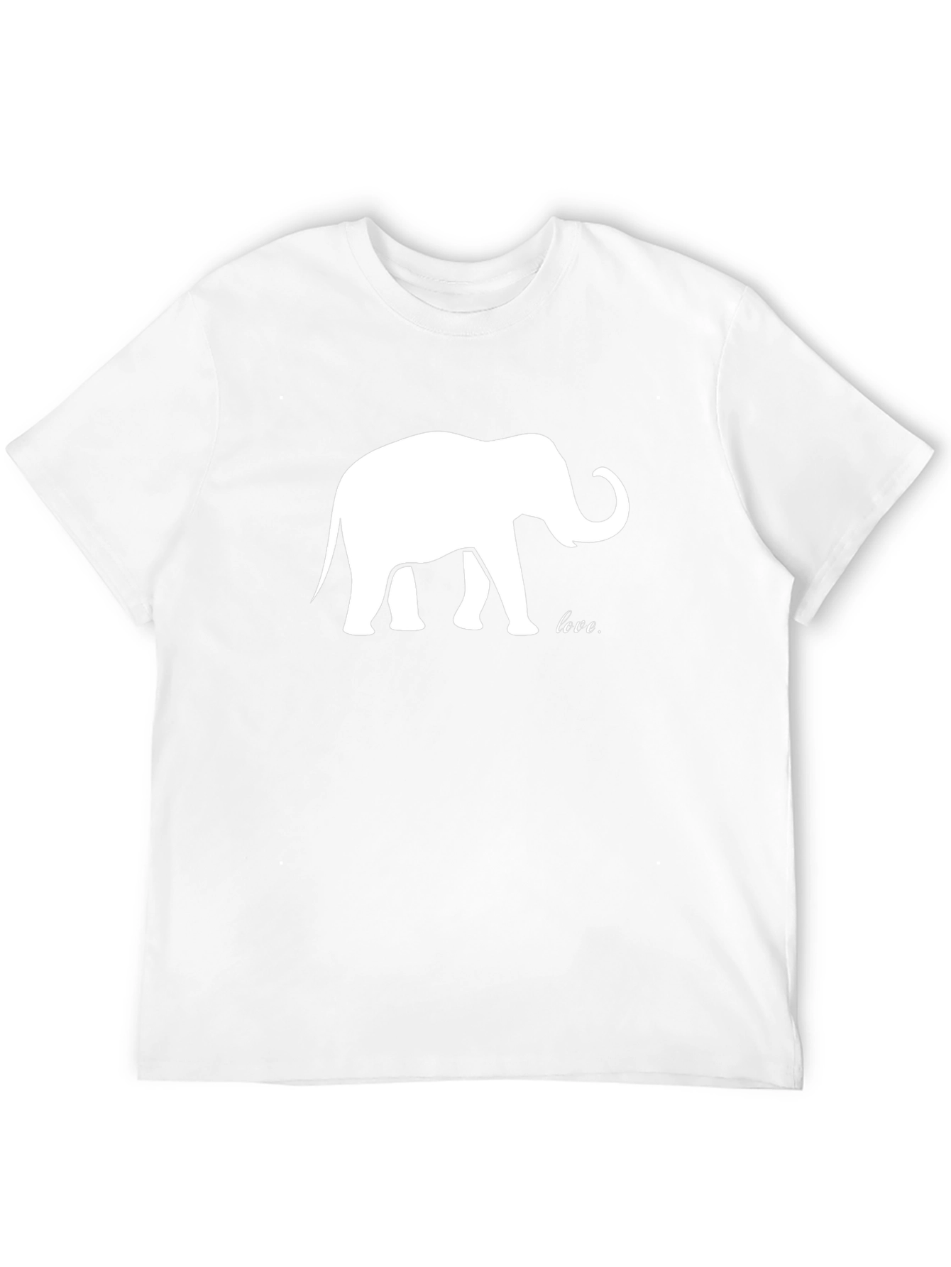 Elephant Love Graphic Tee - Black Cotton Casual Shirt