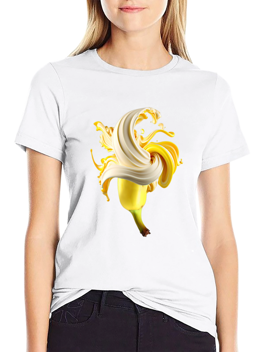 Banana Swirl Graphic Tee - Black