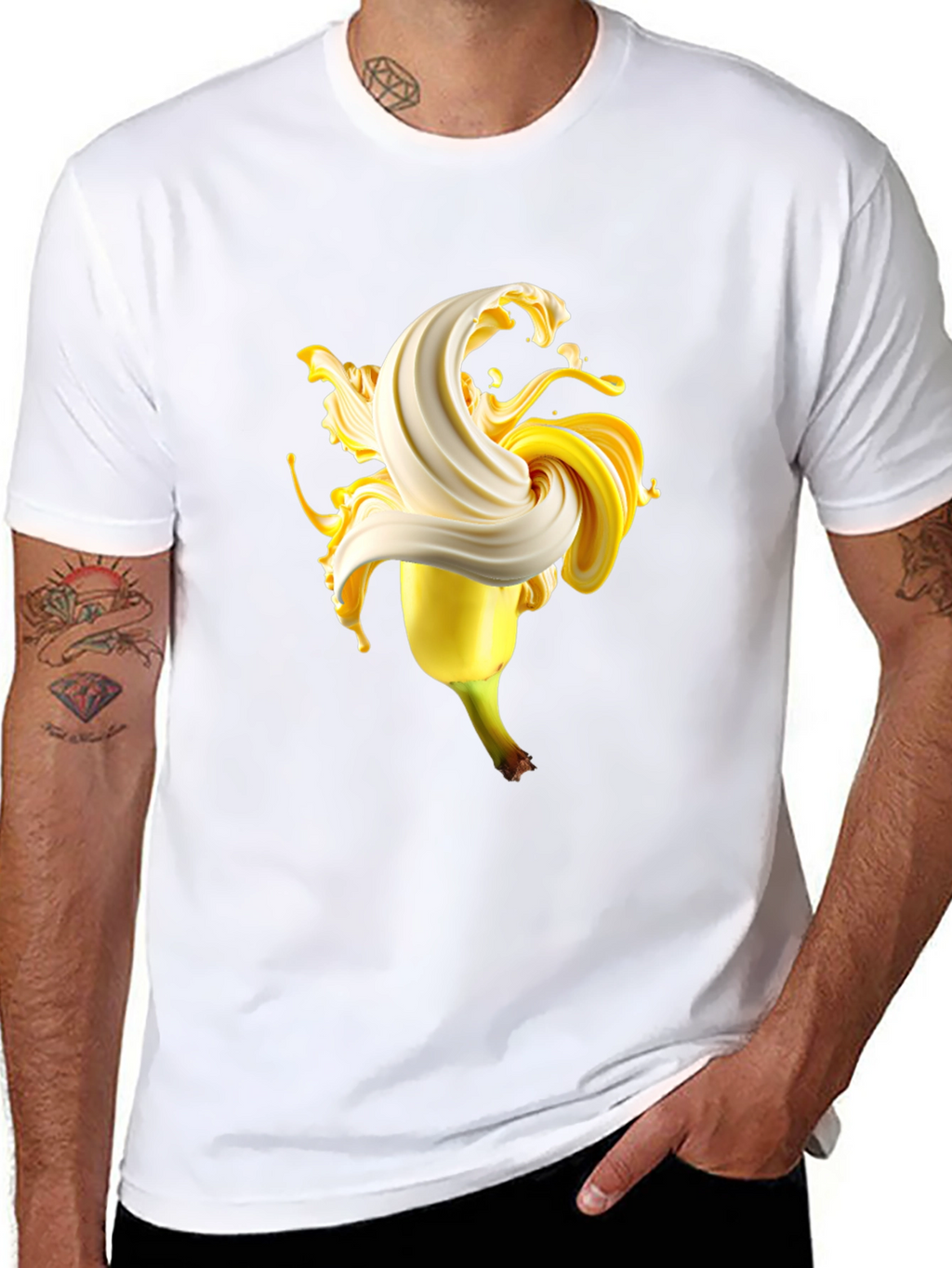 Banana Swirl Graphic Tee - Black