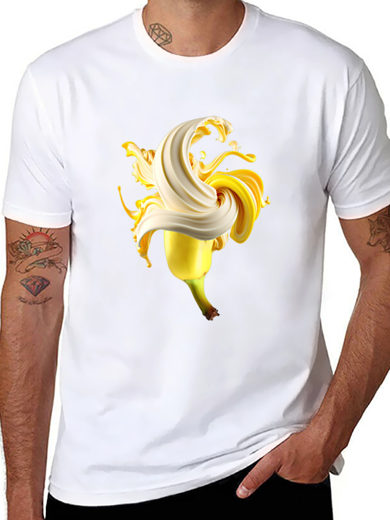 Banana Swirl Graphic Tee - Black