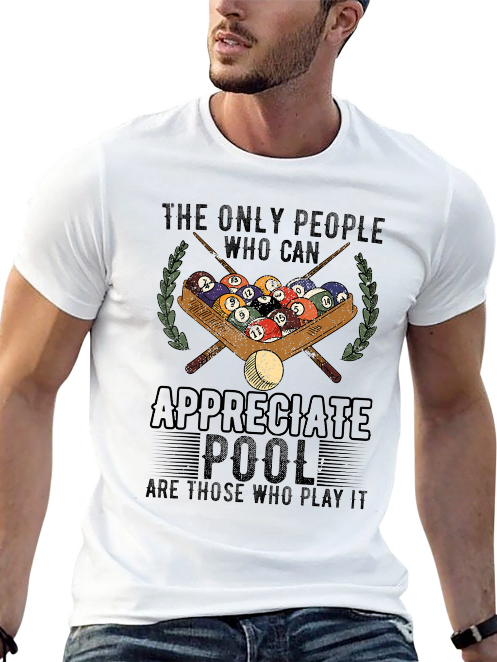 Pool Player Graphic T-Shirt - Appreciate Pool Design