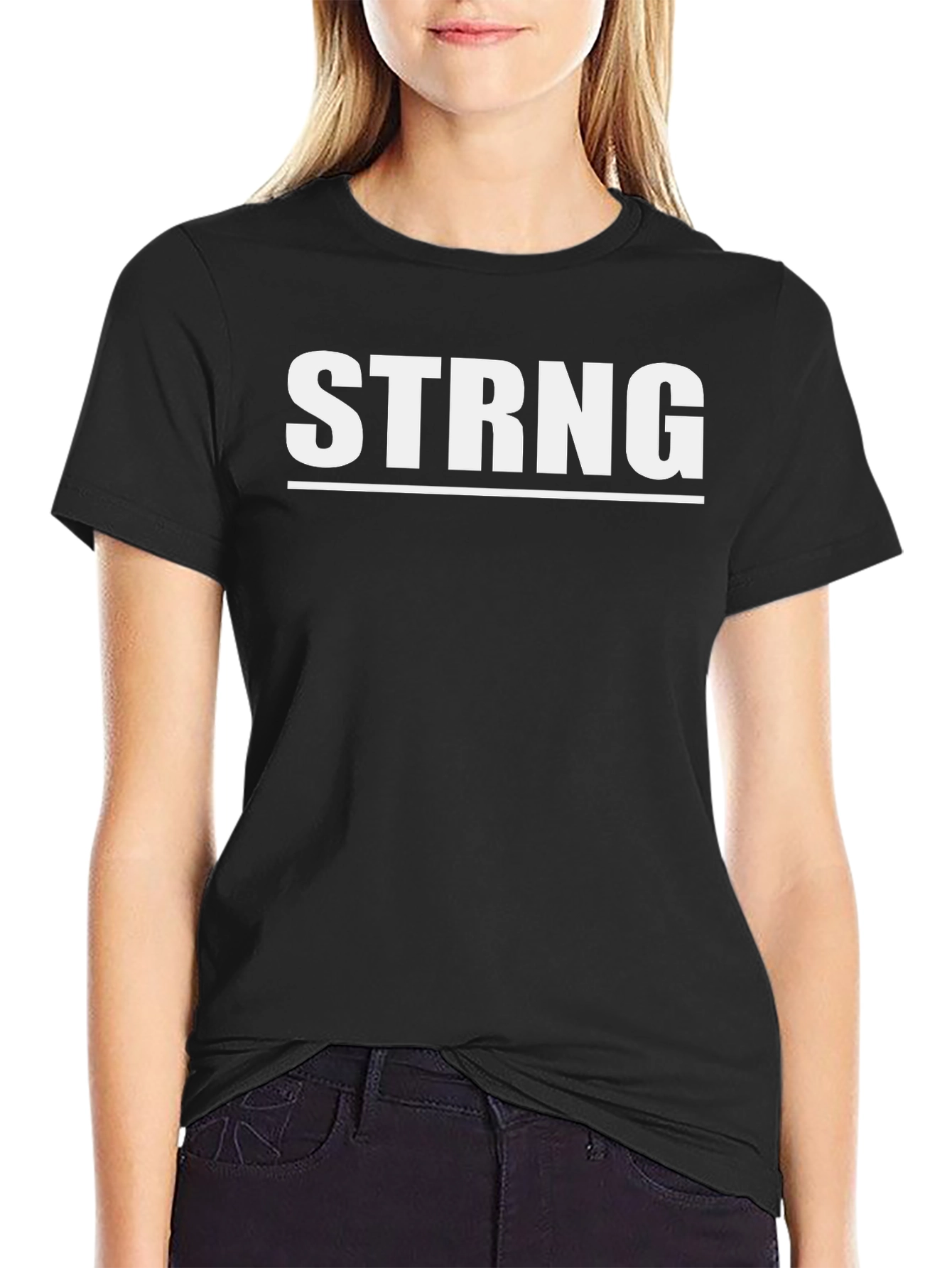 STRNG Graphic Tee - Black Cotton Blend T-Shirt