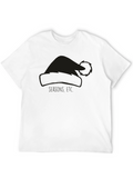 Holiday Santa Hat Graphic Tee - Black