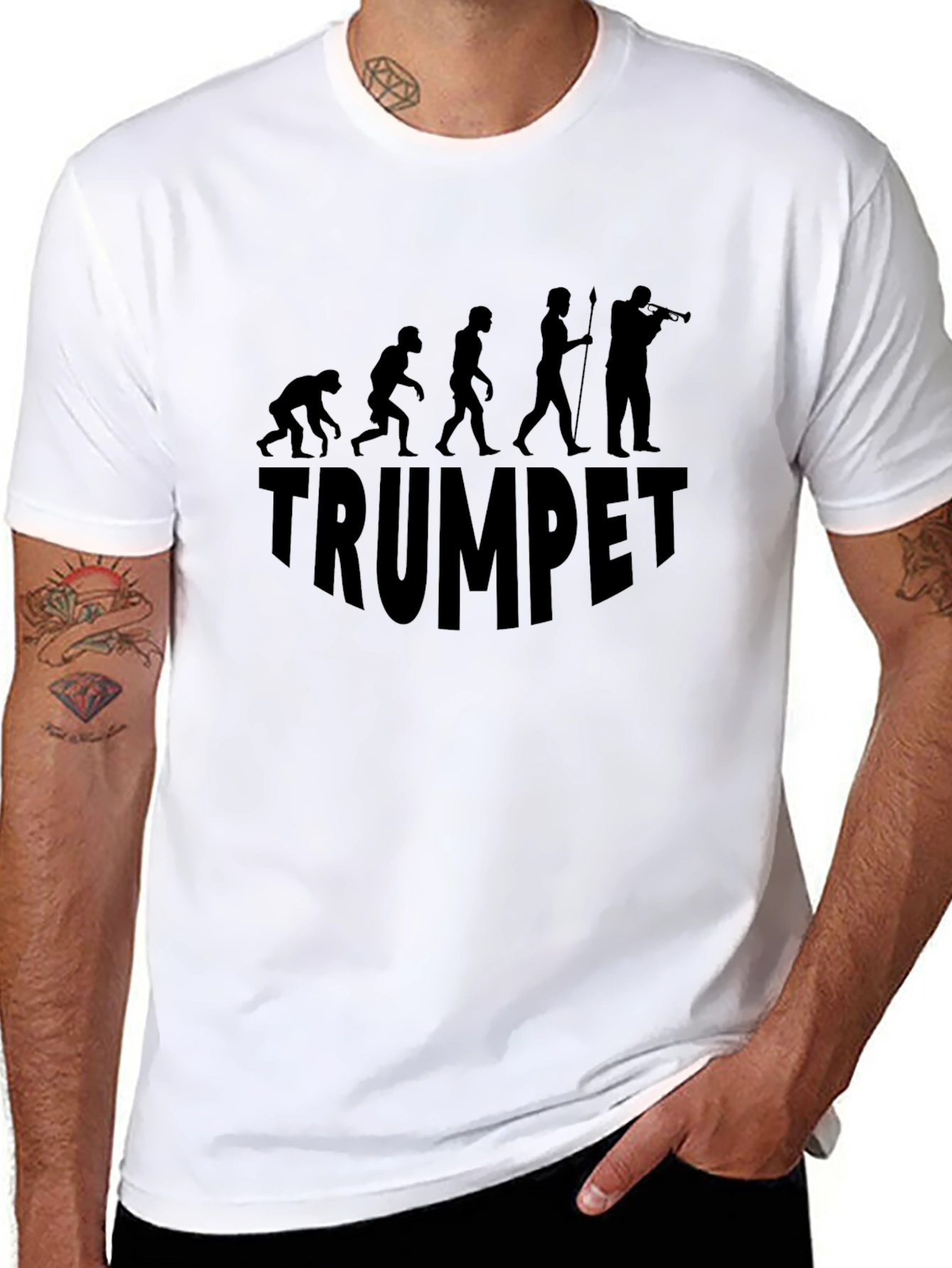 Trumpet Evolution Graphic Tee - Black