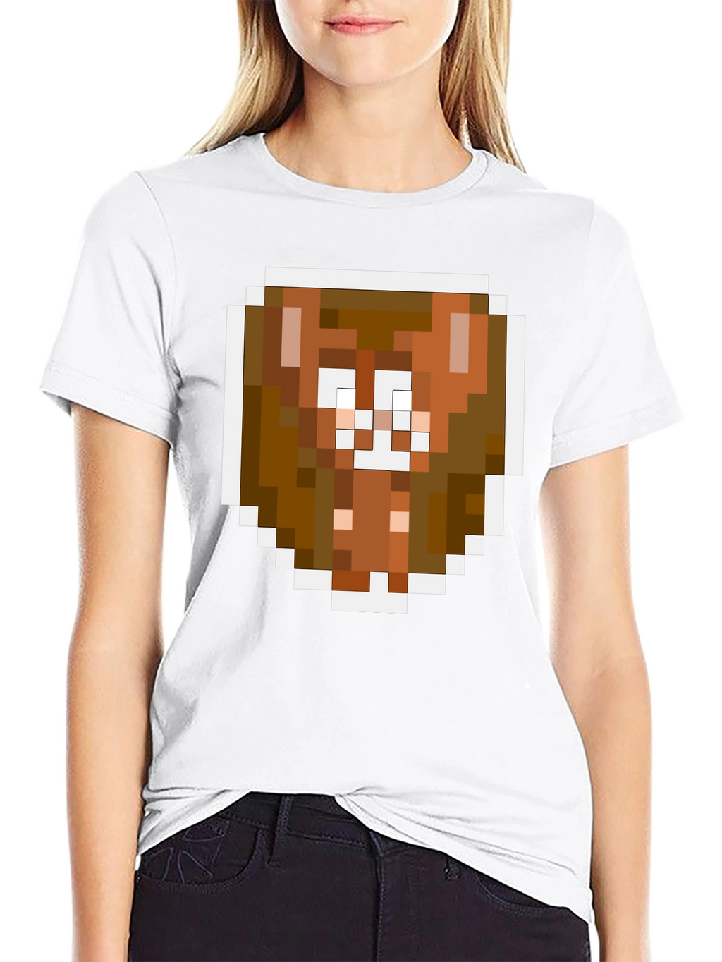 Pixel Art Brown Bear Graphic Tee