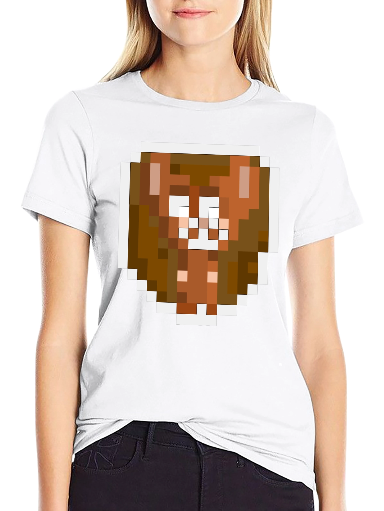 Pixel Art Brown Bear Graphic Tee