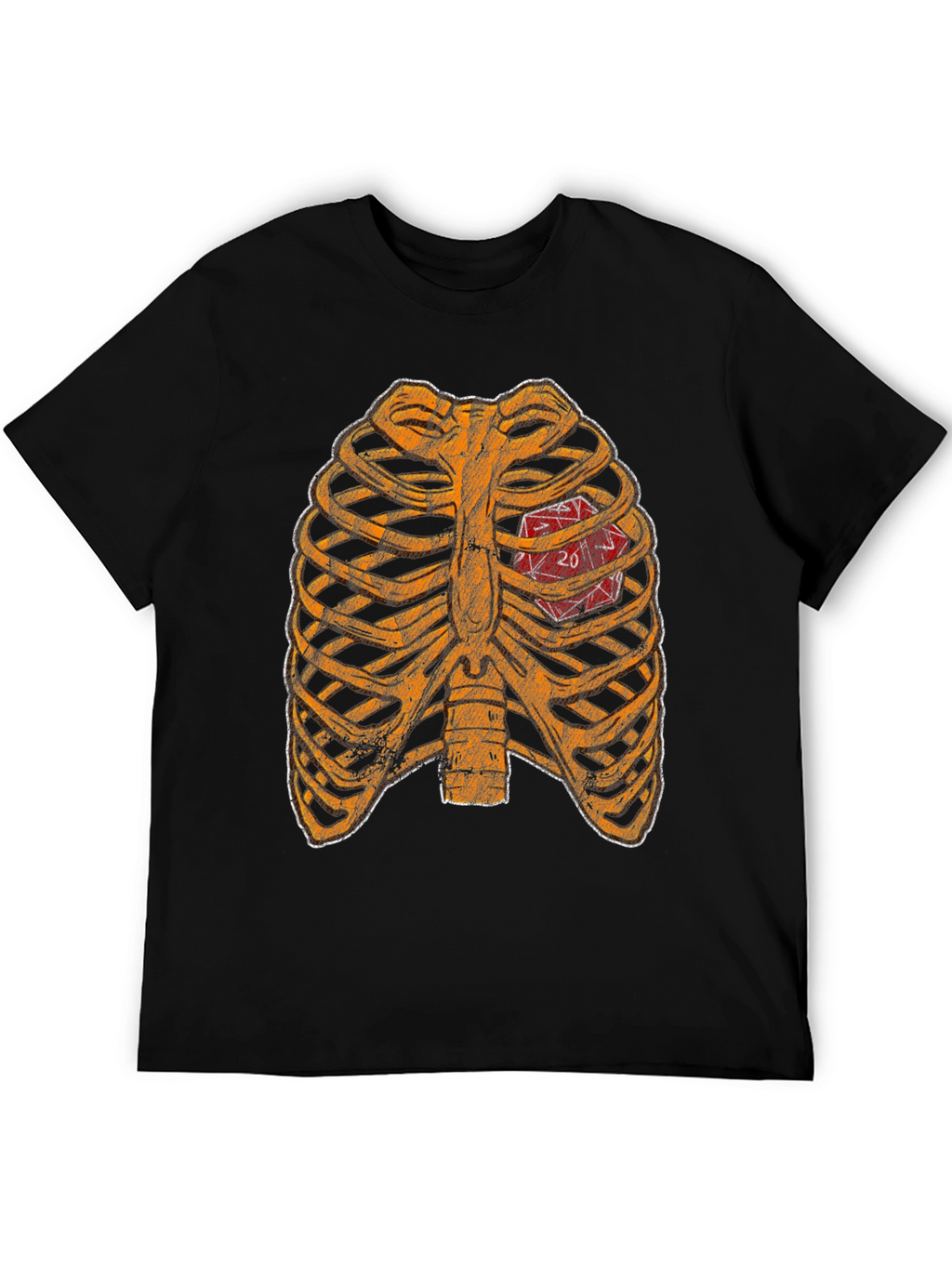 D20 Heartbeat T-Shirt - Gamer Ribcage Graphic Tee