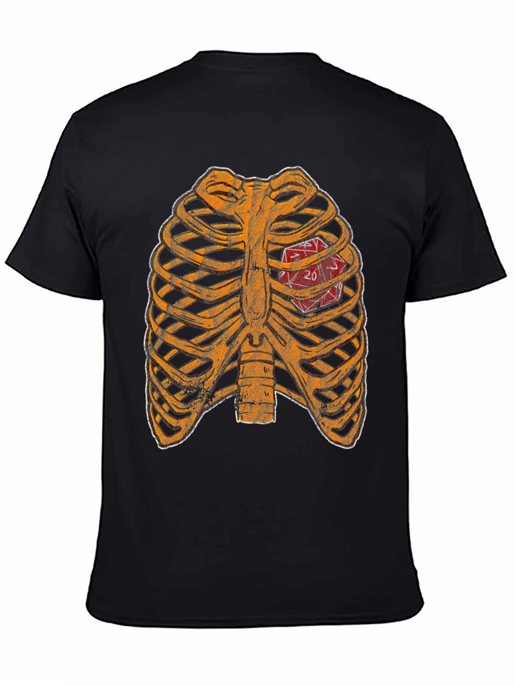 D20 Heartbeat T-Shirt - Gamer Ribcage Graphic Tee