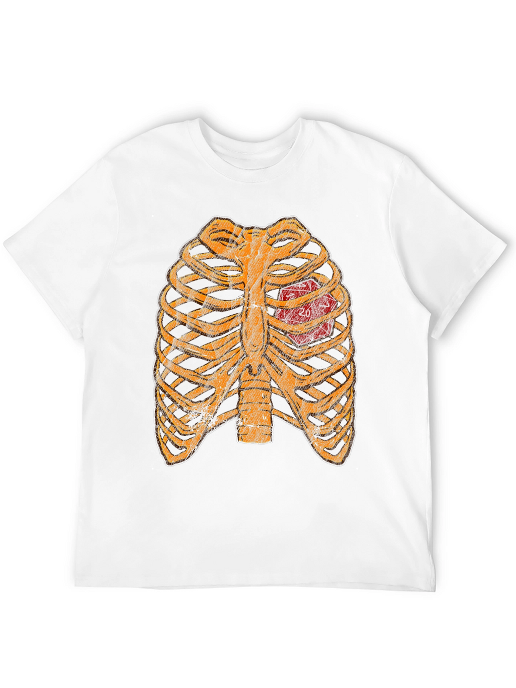 D20 Heartbeat T-Shirt - Gamer Ribcage Graphic Tee