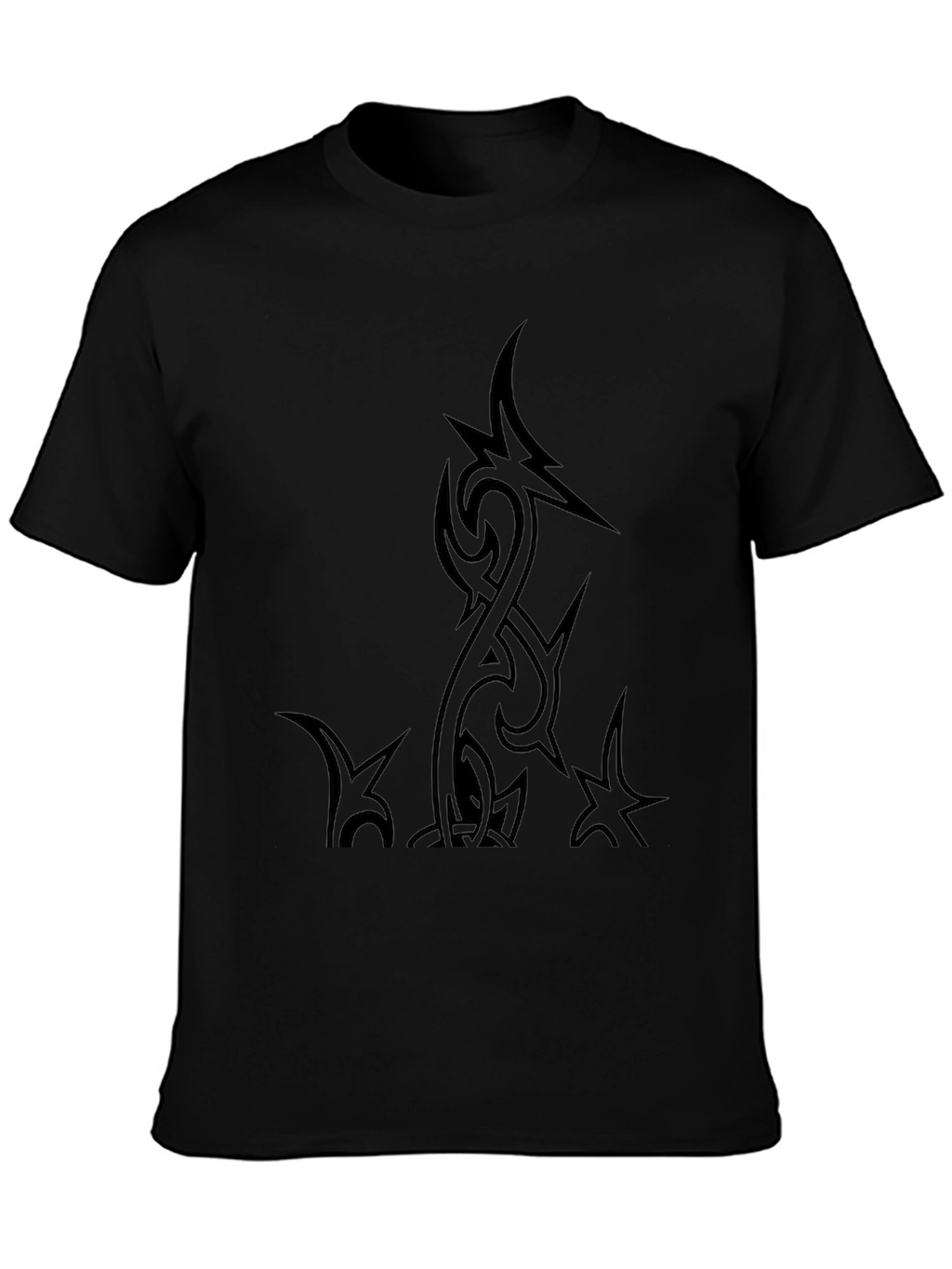 Edgy Tribal Graphic Black T-Shirt