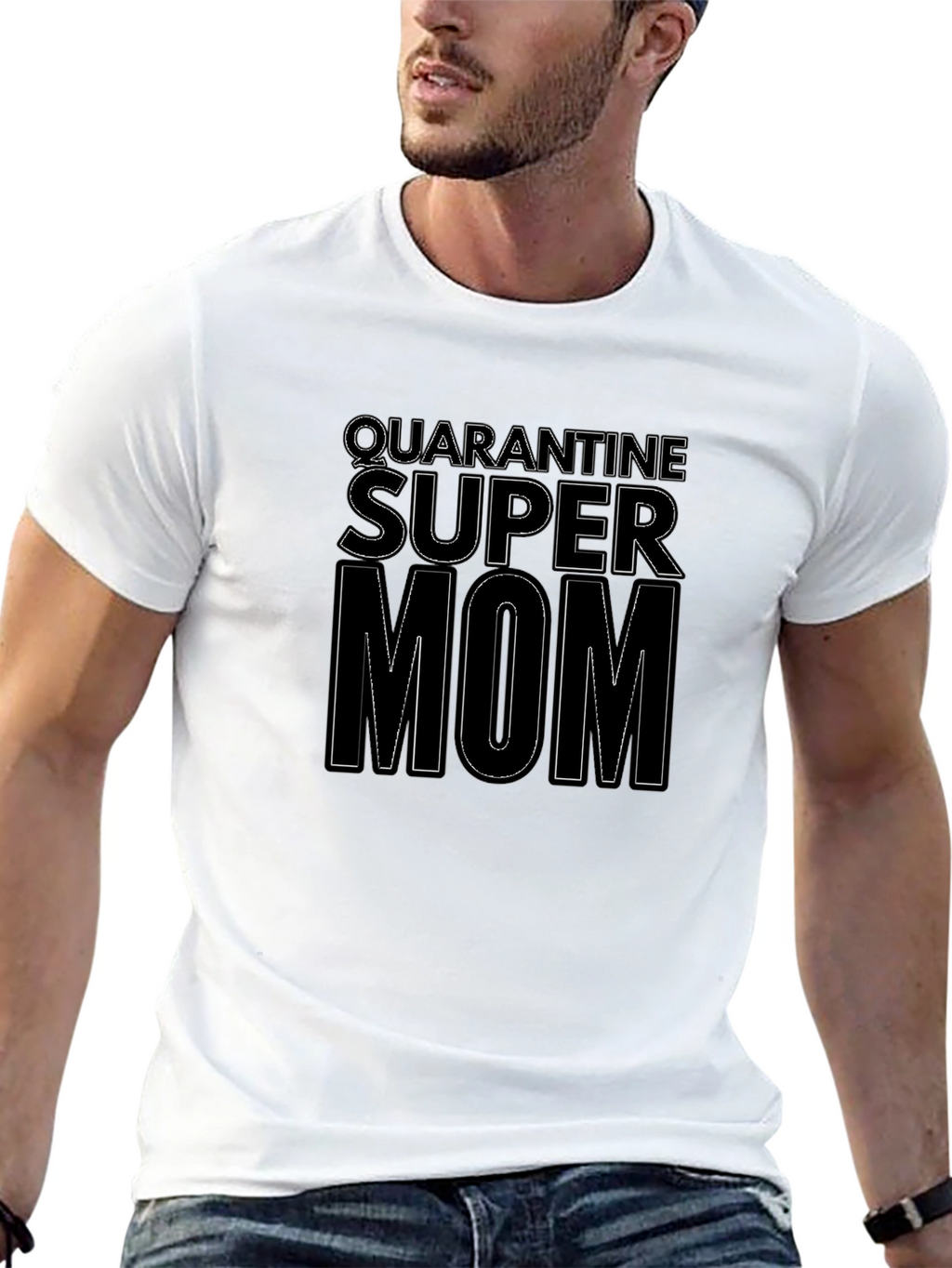 Quarantine Super Mom Graphic T-Shirt