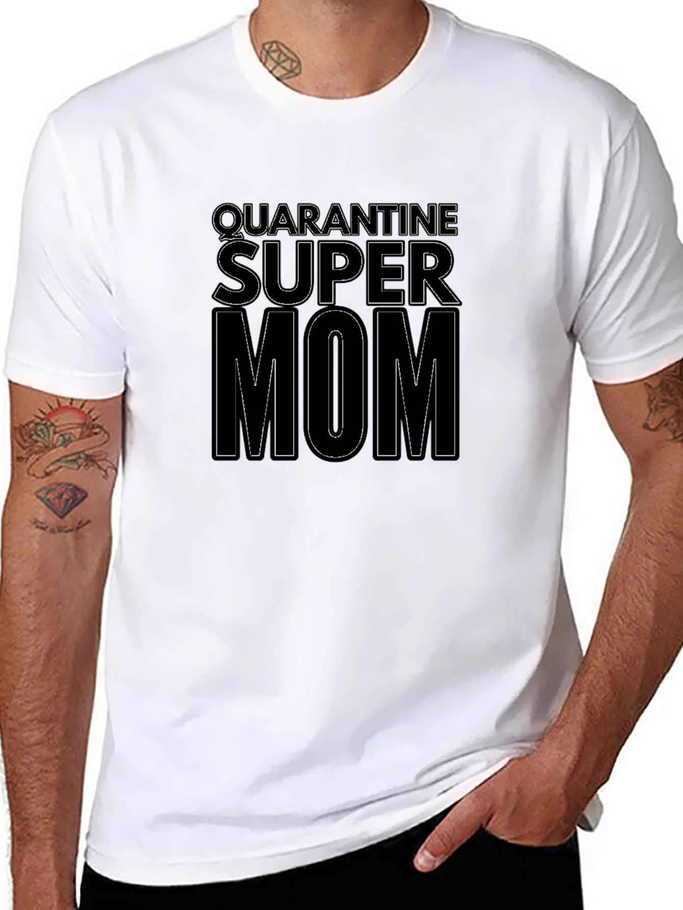 Quarantine Super Mom Graphic T-Shirt