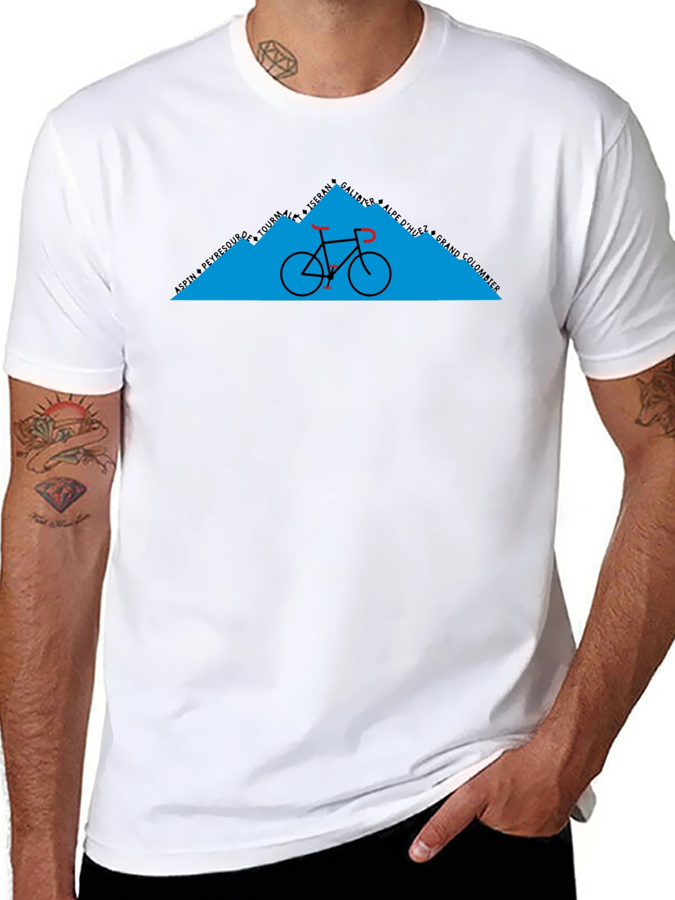 Cycling Mountain Graphic Tee - Black