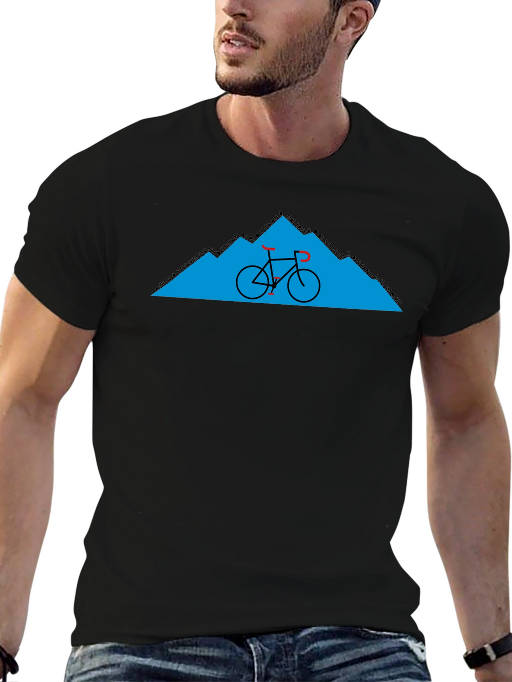 Cycling Mountain Graphic Tee - Black