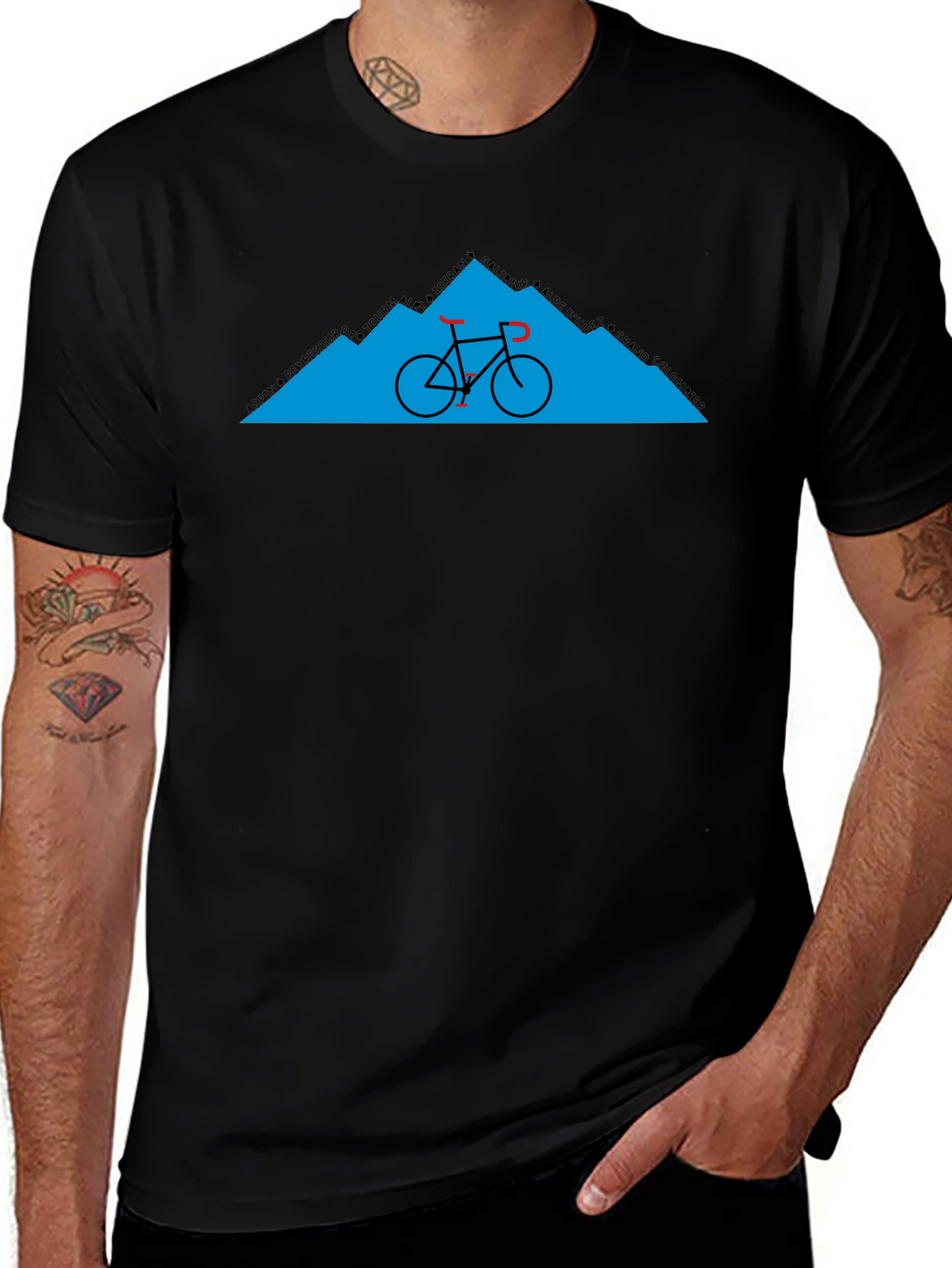 Cycling Mountain Graphic Tee - Black