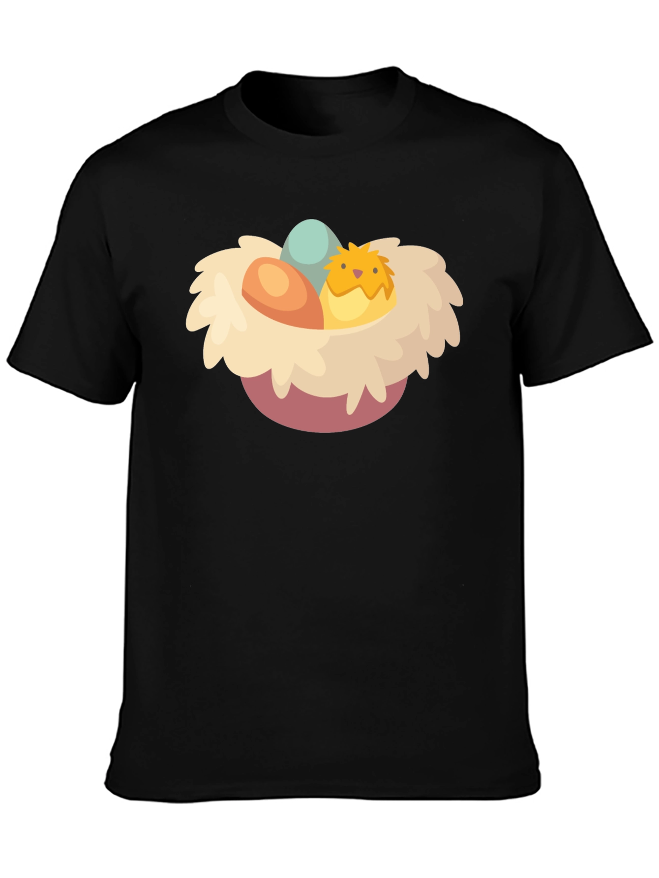 Cute Chick Easter Nest Graphic T-Shirt