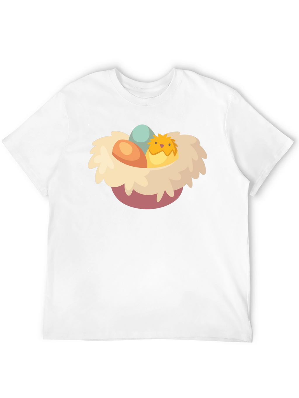 Cute Chick Easter Nest Graphic T-Shirt