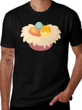 Cute Chick Easter Nest Graphic T-Shirt
