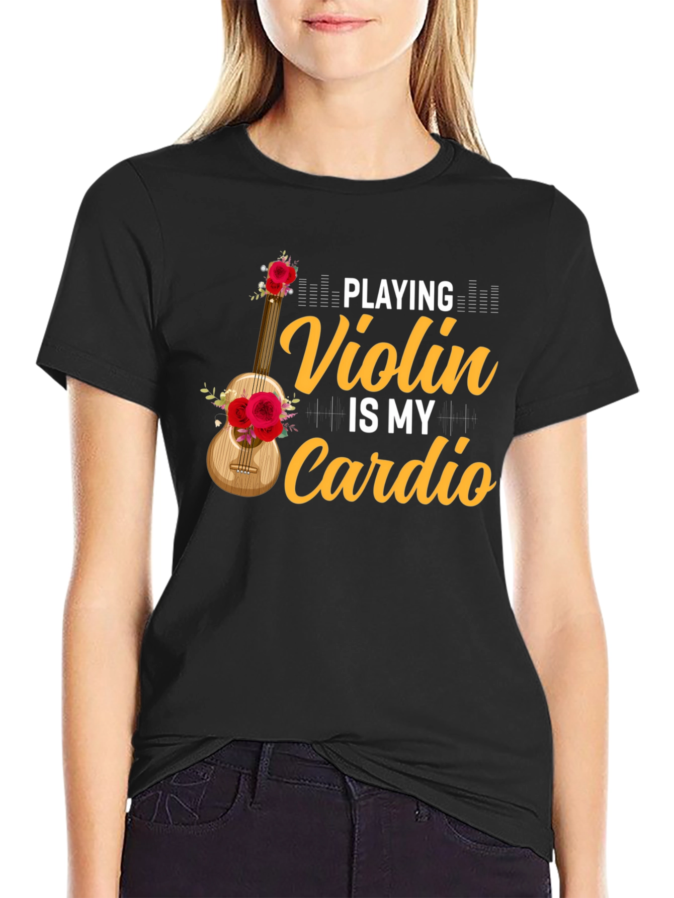 Violin is My Cardio Graphic Tee - Music Lover T-Shirt