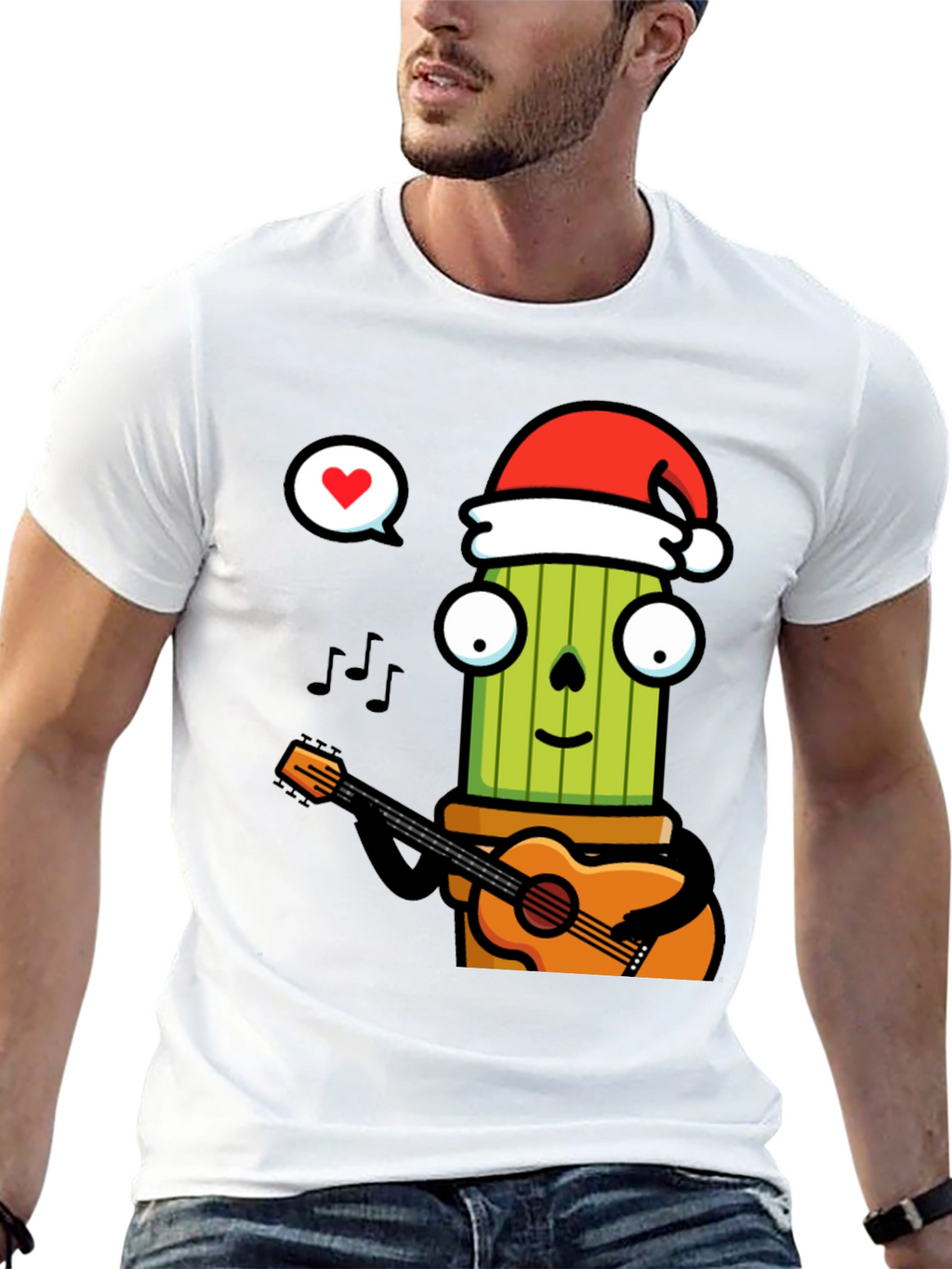 Festive Cactus Musician T-Shirt