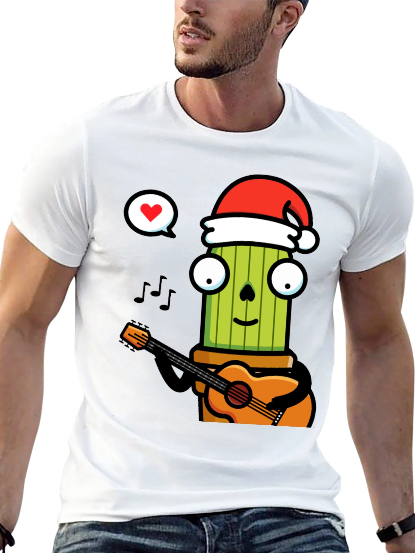 Festive Cactus Musician T-Shirt