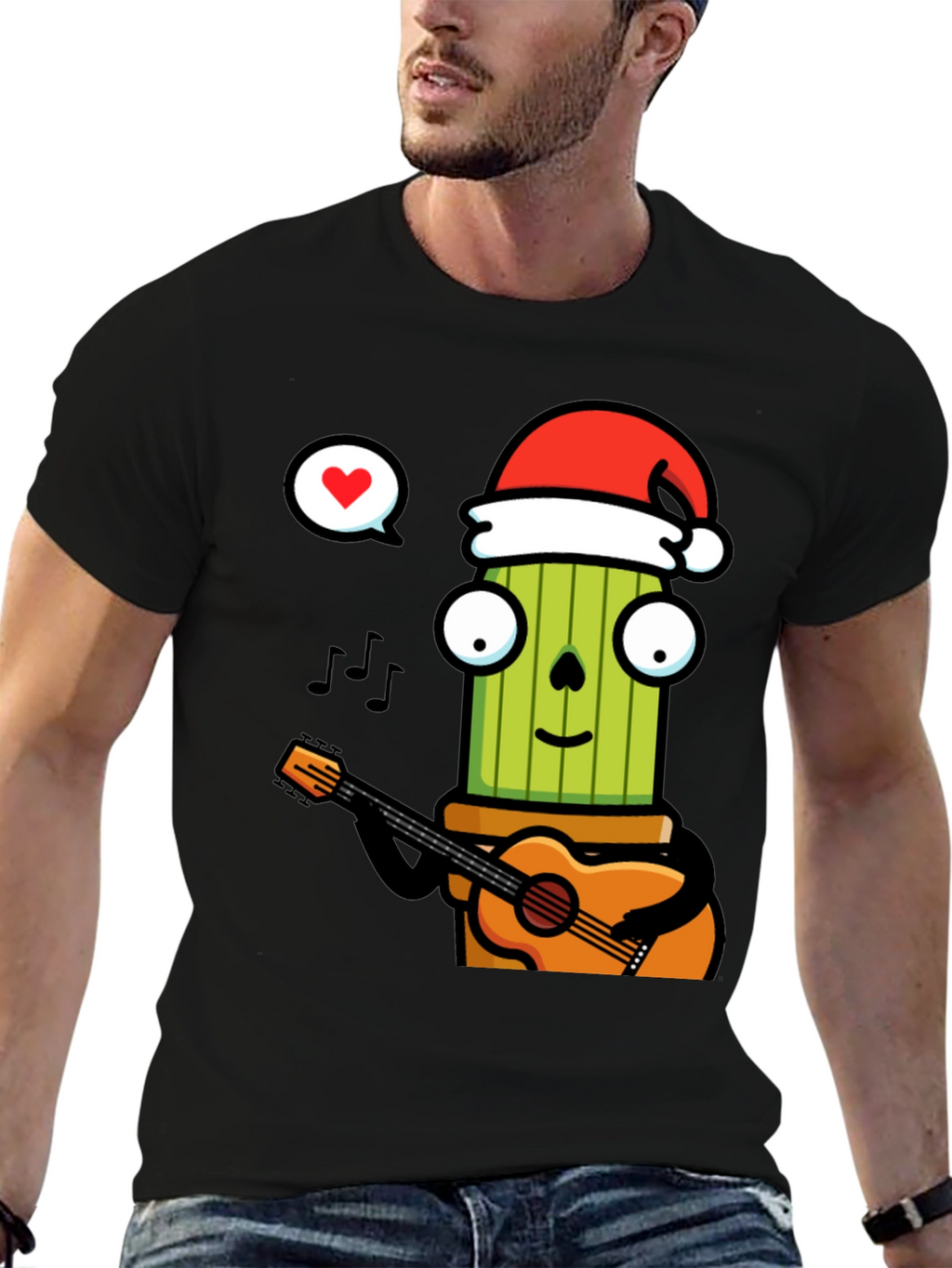 Festive Cactus Musician T-Shirt