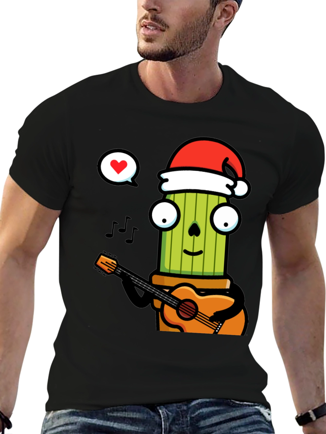 Festive Cactus Musician T-Shirt